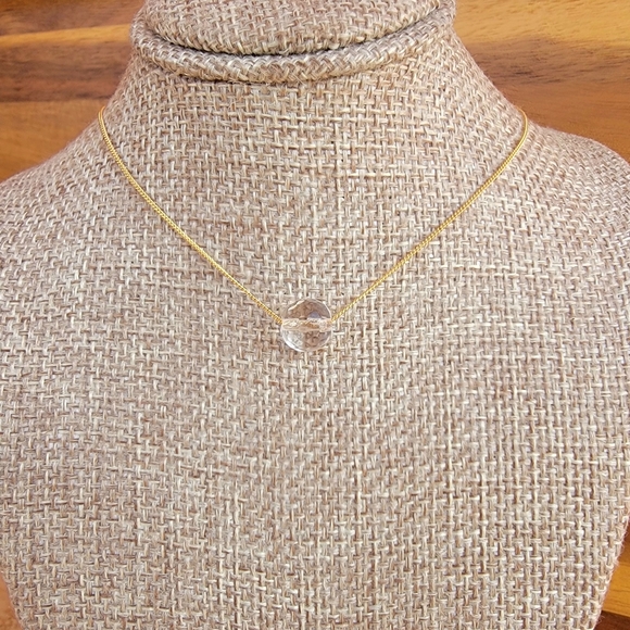 ROCK crystal quartz Necklace Minimalist Crystal Gemstone Clear - Picture 4 of 5